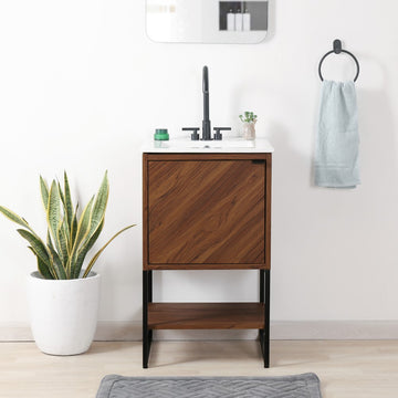 Juhl Chevron-Front Modern Minimalist 2-Shelf Bath Vanity Cabinet Only (Sink Basin Not Included) - JONATHAN Y
